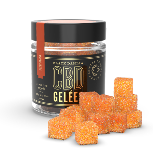 fuzzy peach cbd gelees gummies